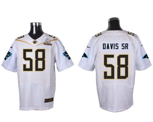 Nike Panthers #58 Thomas Davis Sr White 2016 Pro Bowl Men's Stitched NFL Elite Jersey - Click Image to Close